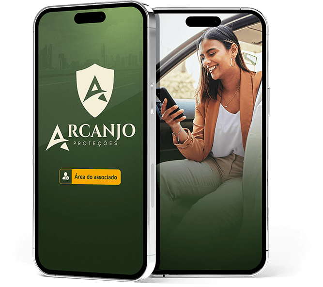 Aplicativo Arcanjo Proteções no smartphone